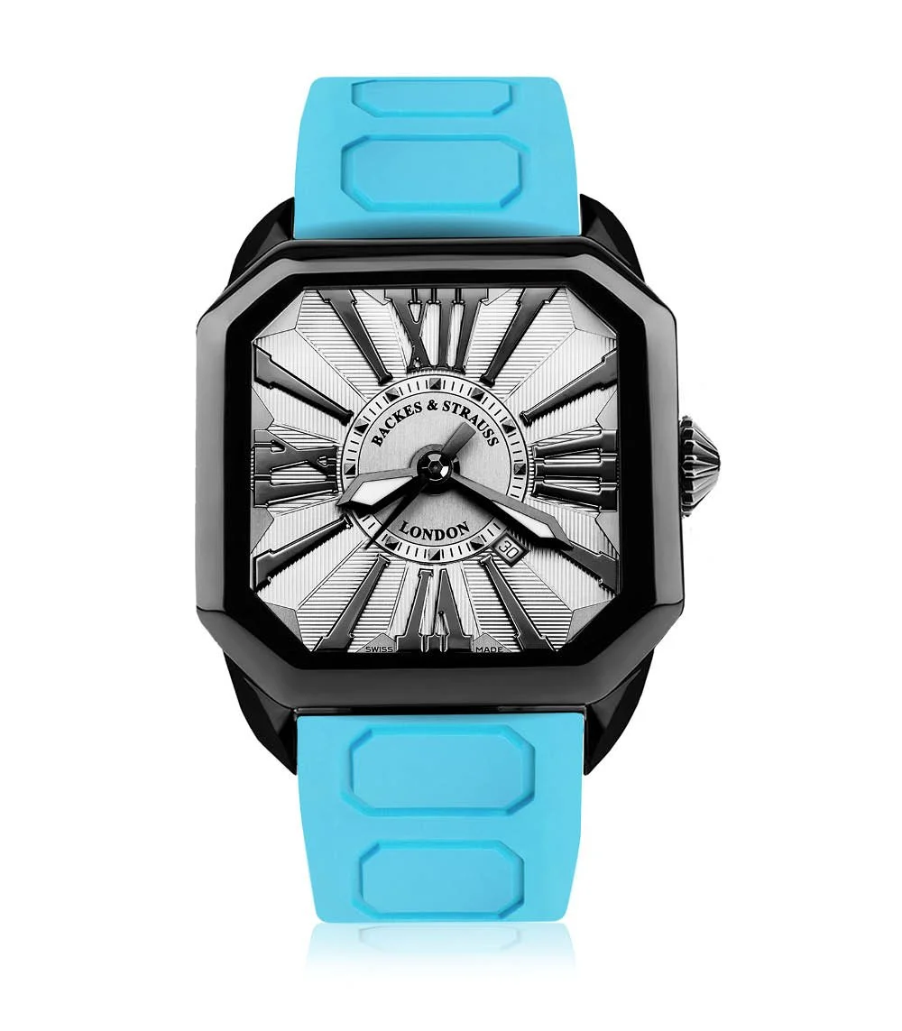 Berkeley Black Knight 43 Square Black PVD Steel Luxury Swiss Watch